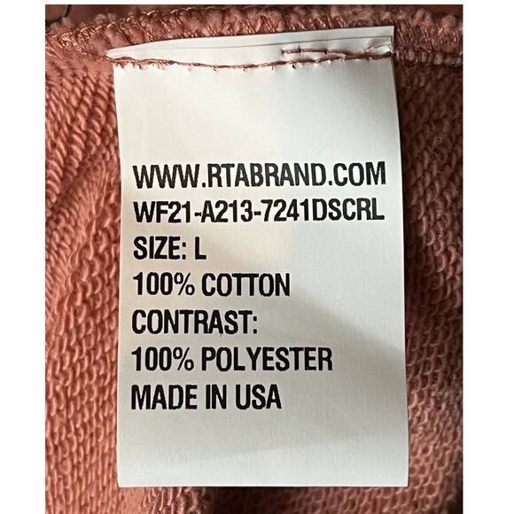 RTA sweatshirt Gael Pullover coral Large L - Picture 7 of 8
